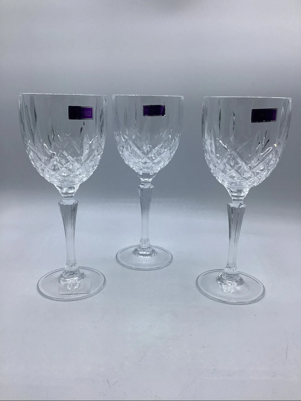 MARQUIS by WATERFORD CRYSTAL Italy Set of 3 Brookside Wine Glasses